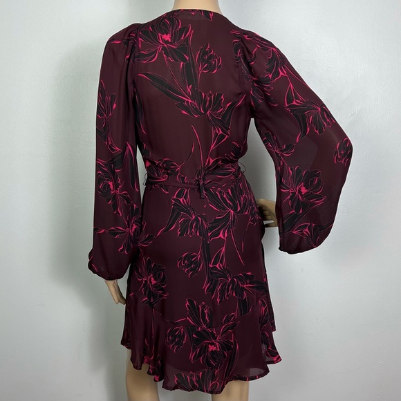 A.L.C. REVOLVE SILK FLORAL PRINT WRAP MINI DRESS - Picture 9 of 12